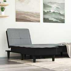 vidaXL Chaise Longue Stof Lichtgrijs