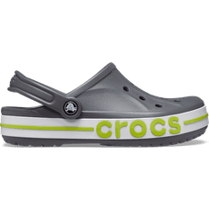 Grå Utendørstøfler Crocs Bayaband Clog - Slate Grey/Lime Punch