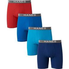 Briefs - Elastane/Lycra/Spandex Men's Underwear Hanes Men's Ultimate Comfort Flex Fit Ultra Soft Boxer Briefs 4-pack - Assorted