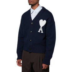 Lana - Uomo Cardigan Ami Paris Tonal Large A Heart Cardigan - Nautic Blue/White