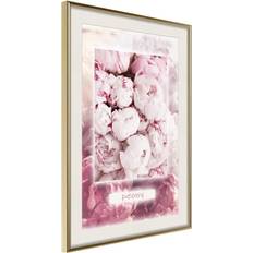 Artgeist Inramad Tavla Scent of Peonies Guldram Poster