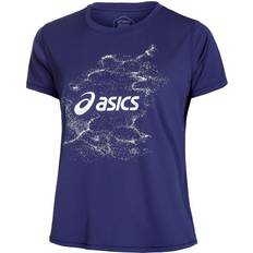 Asics Nagino Graphic Running Shirts Women Blue