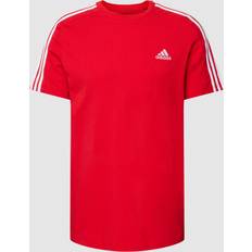 Adidas Top Adidas Essentials Single Jersey 3-Stripes Tee Rosso