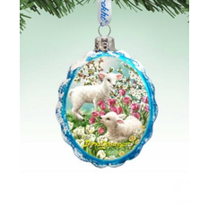 DesignoCracy Easter Lambs Mercury Christmas Tree Ornament