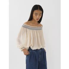 Smocked top White 100% Polyester