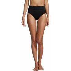 Bikinis Lands' End Womens Chlorine Resistant High Waisted Bikini Bottoms Control Black Regular