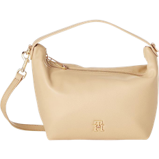 Tommy Hilfiger Metallic Monogram Shoulder Bag - Beige