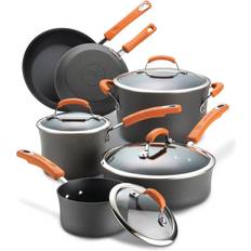 Rachael Ray Classic Brights Hard Anodized Cookware Set with lid 10 Parts