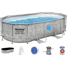 Freestanding Pools Bestway Power Steel Swim Vista Oval Pool Set 4.27x2.50x1m