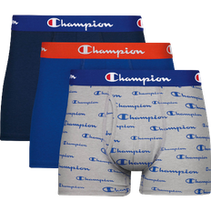 Champion Script Allover Print Trunks 3-pack - Oxford Grey/Royal Script Logo/Royal