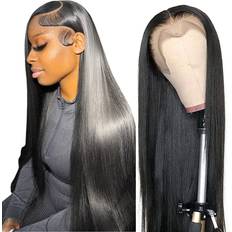 13x6 lace front wigs Dasollak 13x6 Straight Lace Front Wigs 28 Inch Natural Black