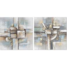 Arts encadrés Dkd Home Decor Painting Abstract 80 3 Modern Framed Art 80x80cm