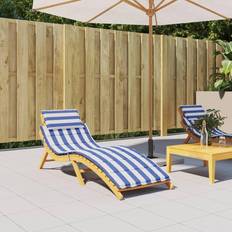 Textiel vidaXL Ligbedkussen Gestreept Oxford Stof Blauw en Wit