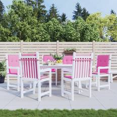 Textiel vidaXL Stoelkussens 6 St Lage Rug Stof Roze