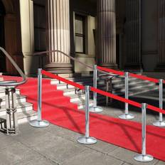 Argent Poteaux de clôture vidaXL Colonne Avec Bande De Barrière d'Aéroport Inoxydable Argenté