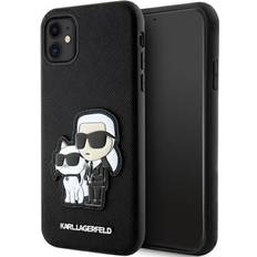 Karl Lagerfeld Handyfutterale Karl Lagerfeld PU Saffiano and Choupette NFT Back-Cover für iPhone 11 Schwarz KLHCN61SANKCPK