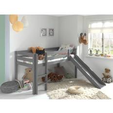 Chambres d'enfant Vipack Lit Toboggan 90x200 cm Pin Massif Gris Pino