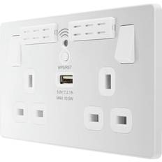 BG Evolve Pearl White Wifi Extender Double Switched