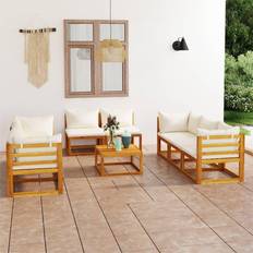 Brown Outdoor Lounge Sets vidaXL cream, 4x corner table Garden Outdoor Lounge Set