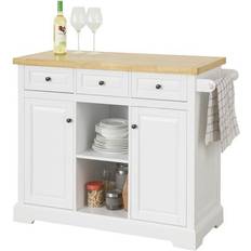 Servierwagen SoBuy Kücheninsel Mit Arbeitsplatte FKW101-WN 115 x 90.7 x 46 cm Servierwagen