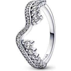 Pandora Ringar Pandora Timeless Ring Stackable Sparkling Asymmetric Wave ring 192543C01-54