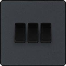 Extractor Fans sale BG Evolve Matt Triple Light Switch 20A 16Ax 2 Way, Grey