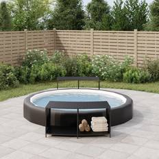 Rattan hyndeboks vidaXL Outdoor-Regale 2 Stk Schwarz Poly Rattan