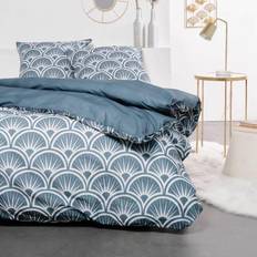 Coton Linge de Lit Today Parure Lit Sunshine 240x220 cm - Bleu Housse de couette