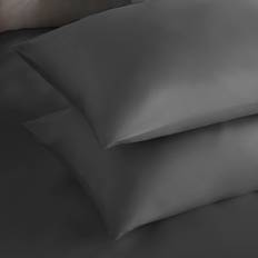 Silentnight Pair of Pure Cotton 180 Thread Count Housewife Pillow Case Silver, Black
