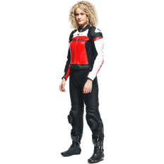 Blue Motorcycle Suits Dainese Mirage Leather Suit - Black/White/Red Woman