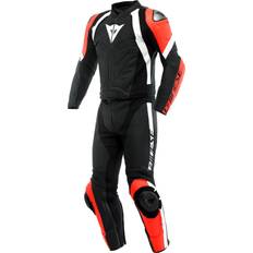 Dainese Læderdragt 2-Piece Avro 4, Sort/Neonrød/Hvid