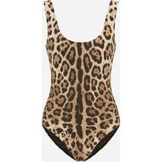 Dolce & Gabbana Vrouw Badkleding Dolce & Gabbana Badeanzug Mit Leopardenprint Bruin