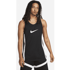 Cotone - Uomo Canottiere Nike Dri-FIT Icon Basketball Jersey - Black/White