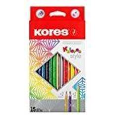 Kores Style Coloured Pencils, 15 Colours, Trendy & Pretty Metallic and neon Shades for White, Dark and Craft Paper, 15 Coloured Pencils in a