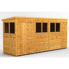 Outbuildings power Pent Roof Shed 14'x4' (Building Area )