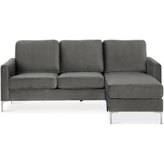 Divan Sofas Novogratz Chapman Velvet Corner Chaise Sofa