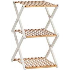 Gift Decor Foldable Brown and White Wooden Shelves 32 x 65 x 39 cm Book Shelf