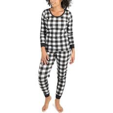 Leveret Women's Plaid Pajamas - Black/White