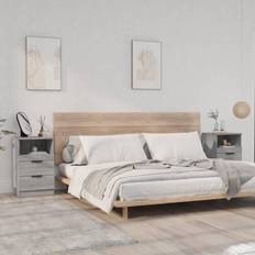 Grey Bedside Tables vidaXL Cabinets 2 Sonoma Engineered Wood Bedside Table