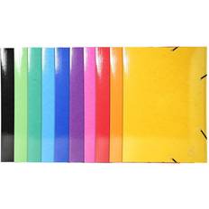 Office Supplies Exacompta Iderama Elasticated 3 Flap Folder Au 590gsm Pack of 10