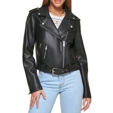 Leather moto jacket Levi's Faux Leather Fashion Belted Moto Jacket