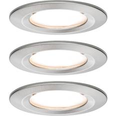 Fer Lustres Paulmann Nova Spot Encastrable Pour Salle De Bains Jeu de 3 LED LED 18 W IP44 Fer (Brossé) Plafonnier