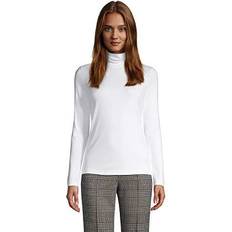 Lands' End L Sweaters Lands' End Women Shaped Supima Turtleneck White Tall