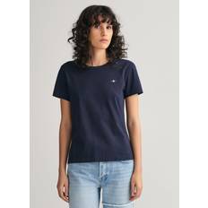 Gant Dame T-skjorter Gant Reg Shield SS T-shirt - Evening Blue