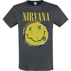 Nirvana T-shirt av Amplified Collection Worn Out Smiley Herr skiffer