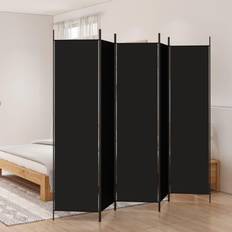 Negro Biombos vidaXL 5-Panel Room Divider