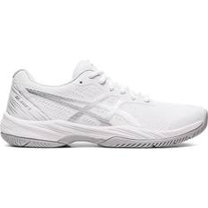 Asics Laced Racket Sport Shoes Asics GelGame Women's Tennis Shoe, White/Silver