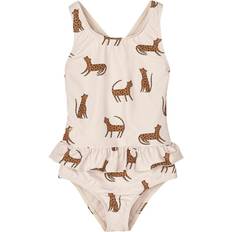 104/110 Baddräkter Barnkläder Liewood Amara Printed Swimsuit, Leopard/sandy