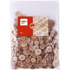 Suministros de Costura Apli Bolsa 400 Botones De Madera Natural 10mm 15mm 20mm 25mm 30mm