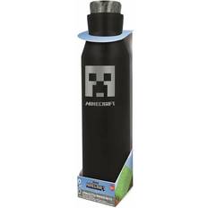 Negro Botellas de Agua Minecraft Botella 580 ml Acero Inoxidable Silicona